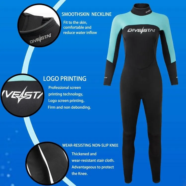 3mm Women's Long-Sleeve Neoprene Wetsuit for Surfing and Snorkeling