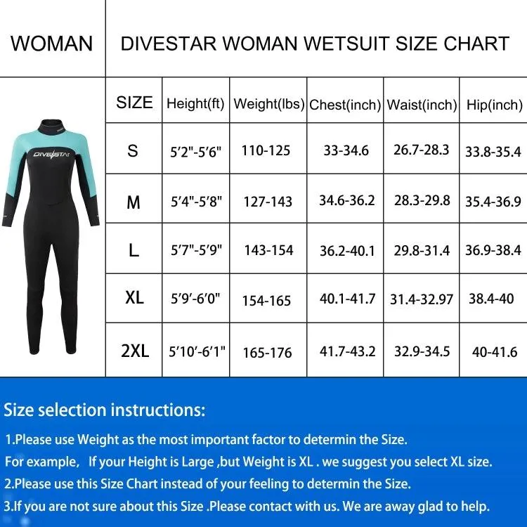 3mm Women's Long-Sleeve Neoprene Wetsuit for Surfing and Snorkeling