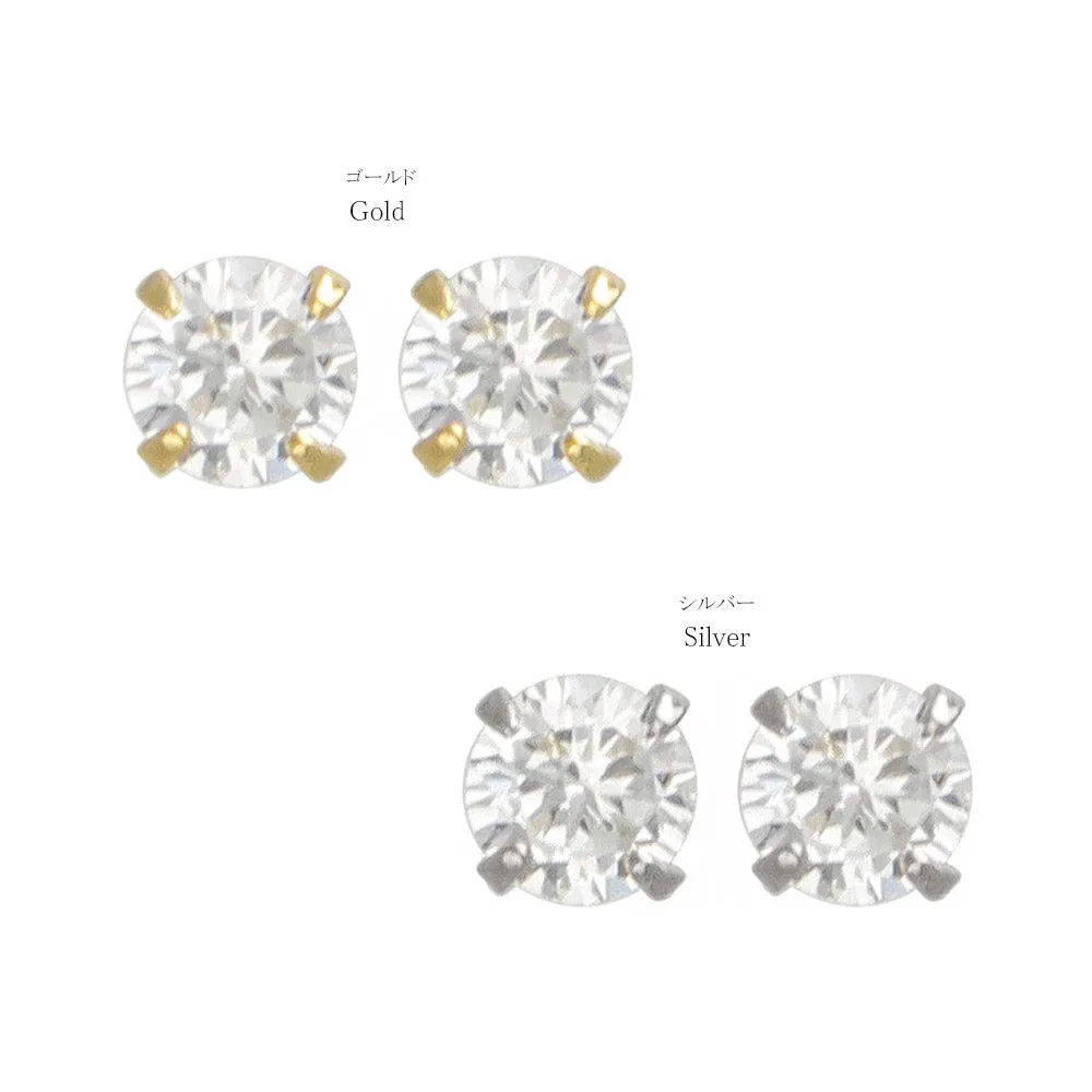 4mm CZ 18K Gold Post Studs