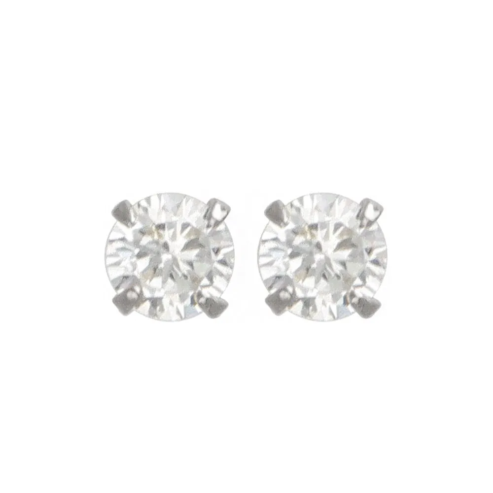 4mm CZ 18K Gold Post Studs