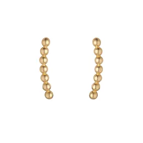 9kt Gold Beaded Row Stud Earrings