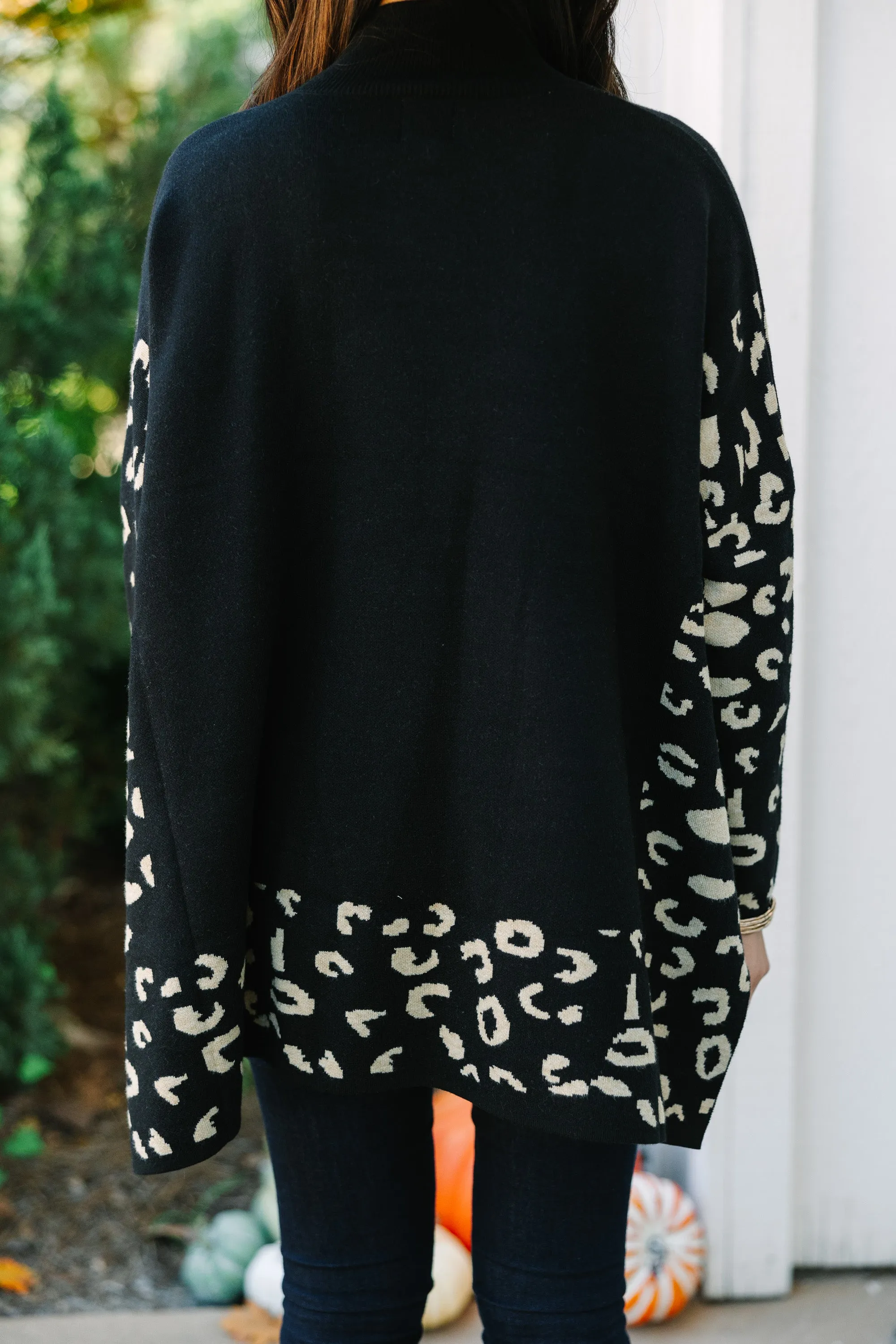 All In Theory Black Leopard Sweater Tunic