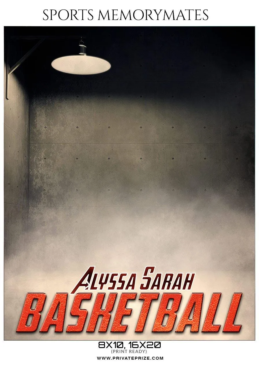 Alyssa Sarah - Basketball Sports Memory Mates Photography Template