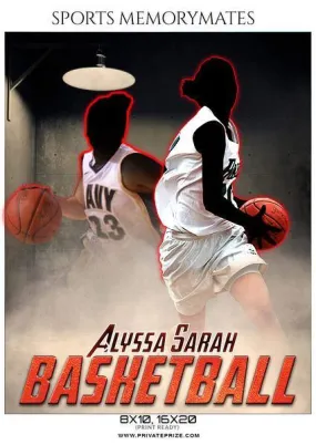 Alyssa Sarah - Basketball Sports Memory Mates Photography Template