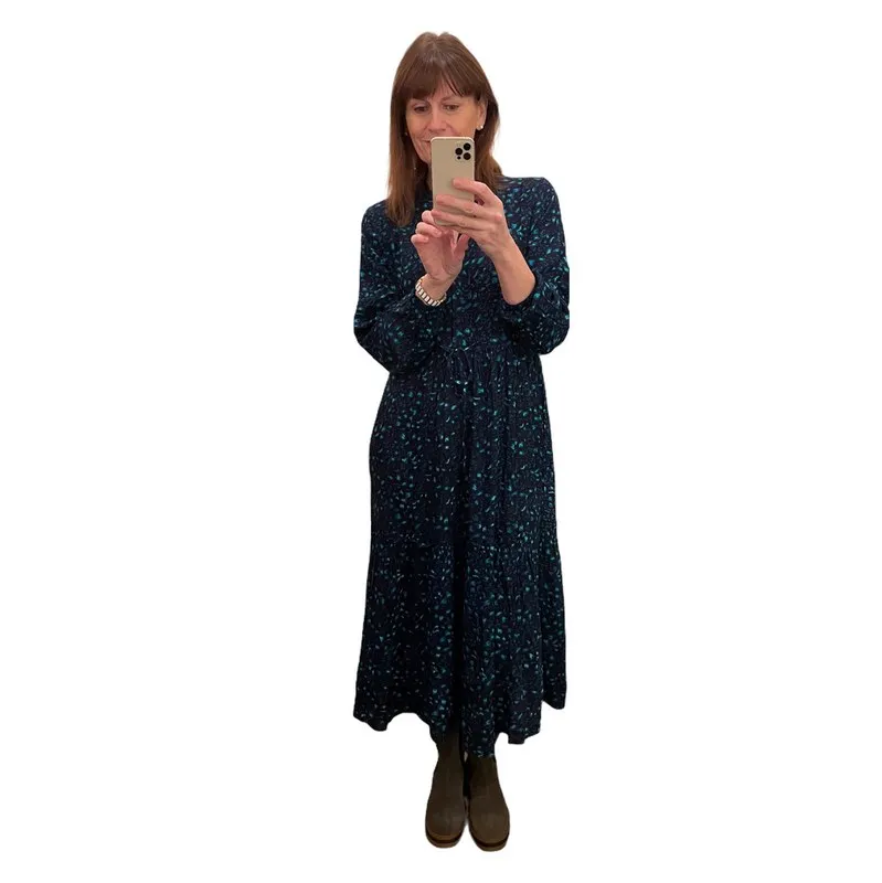 Anju Leopard Print Dress Navy & Green