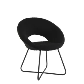 Antony Chair - Bouclé Black/Bouclé Cream/Velvet Shiny Gold Finish