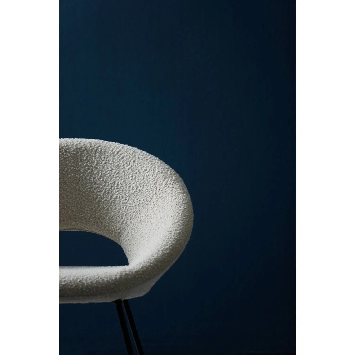 Antony Chair - Bouclé Black/Bouclé Cream/Velvet Shiny Gold Finish