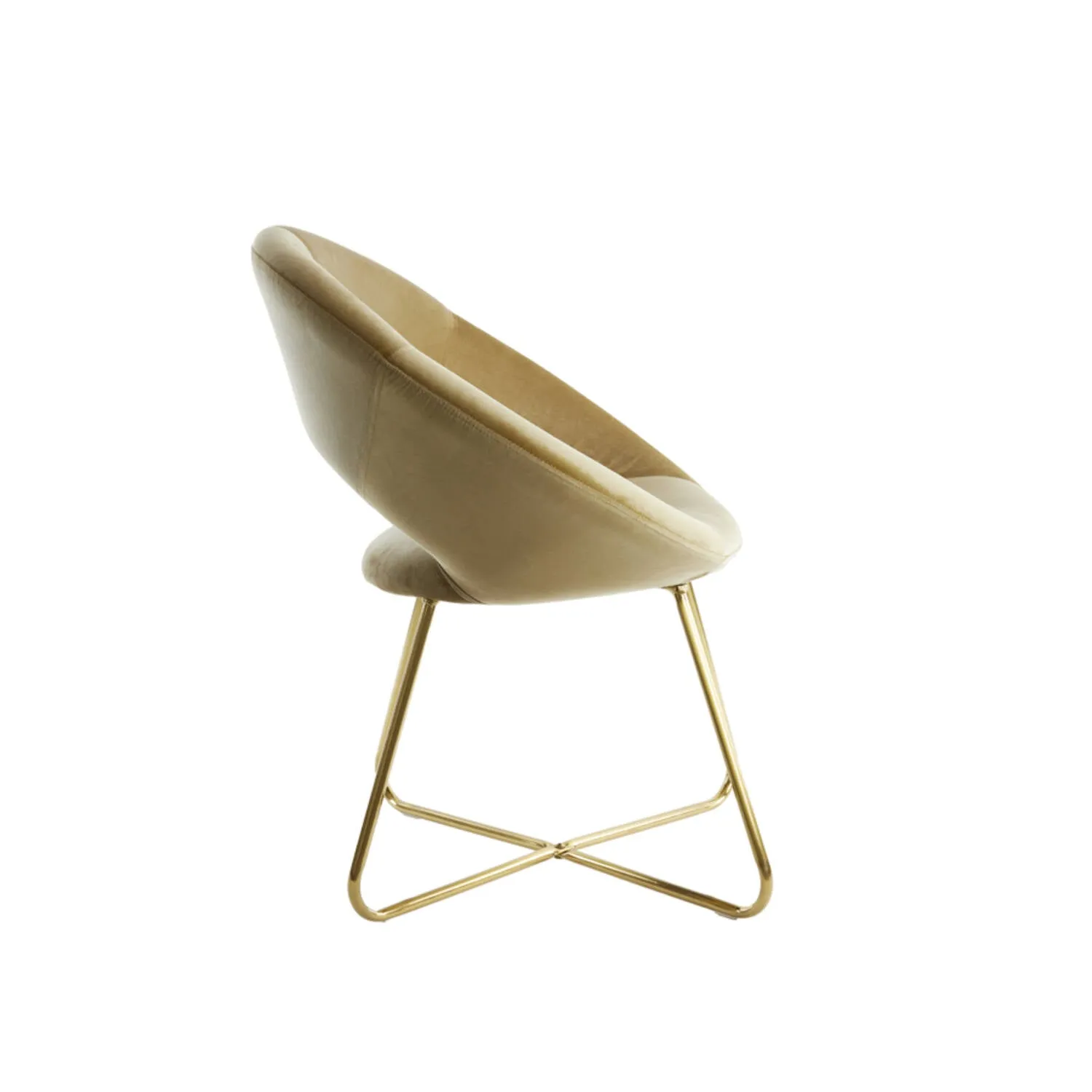Antony Chair - Bouclé Black/Bouclé Cream/Velvet Shiny Gold Finish