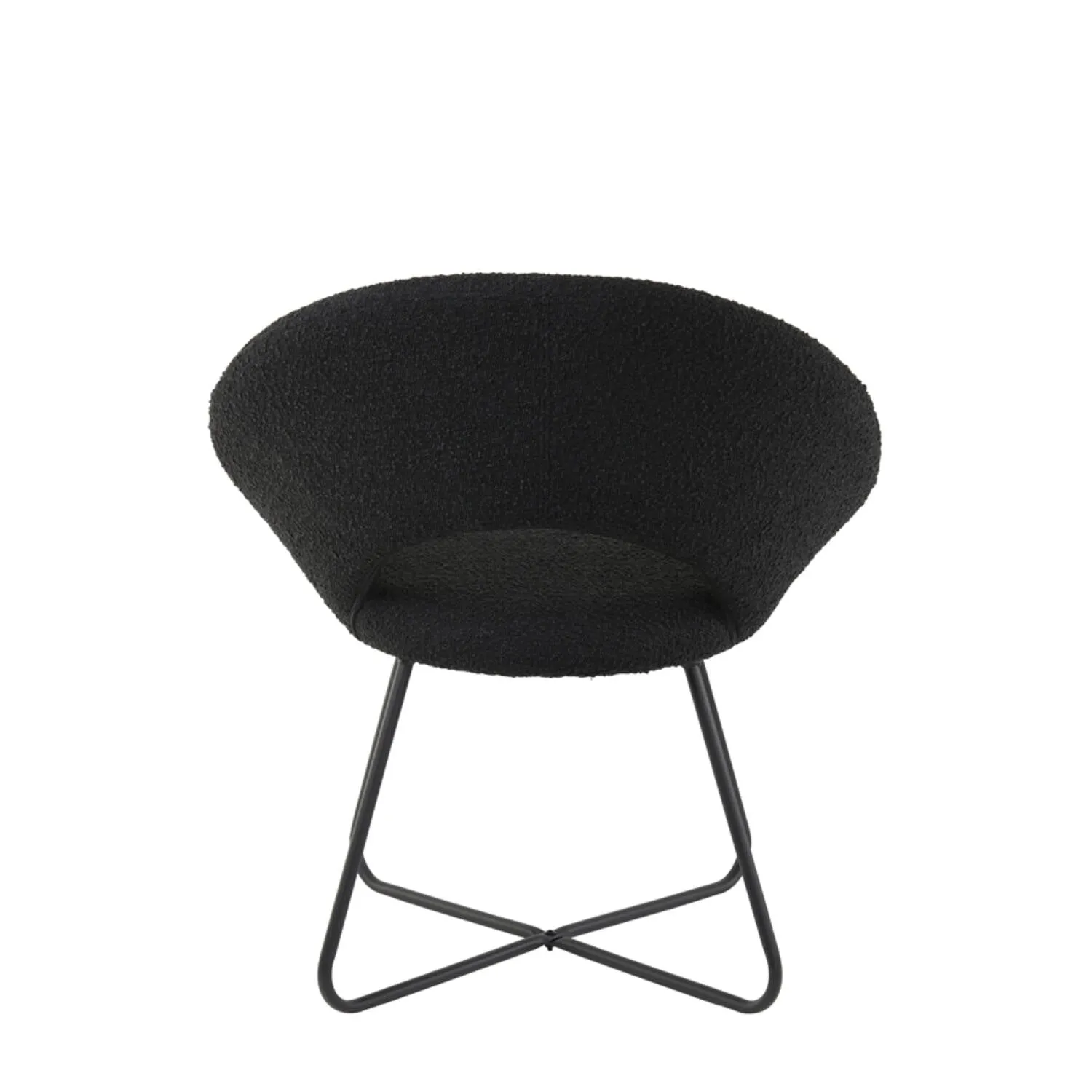 Antony Chair - Bouclé Black/Bouclé Cream/Velvet Shiny Gold Finish