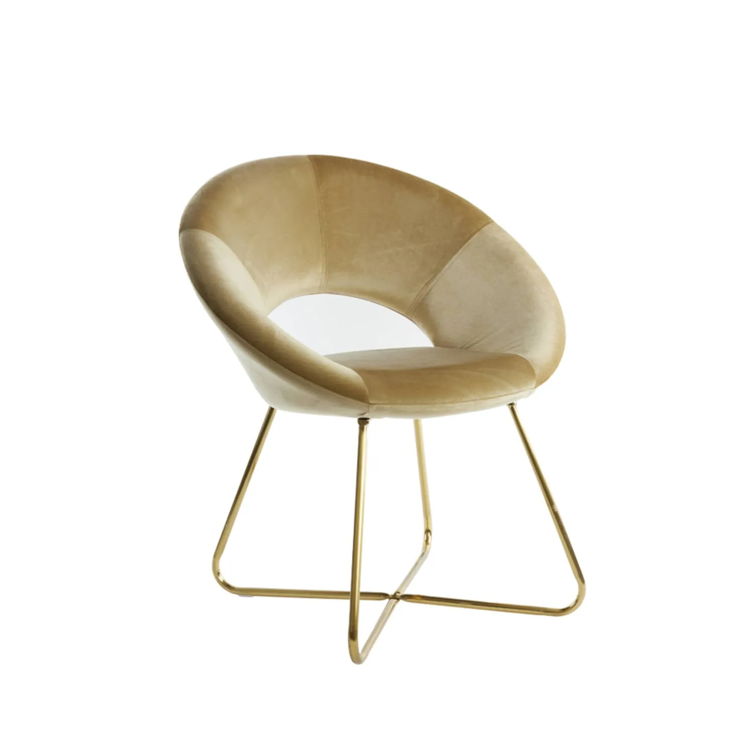 Antony Chair - Bouclé Black/Bouclé Cream/Velvet Shiny Gold Finish