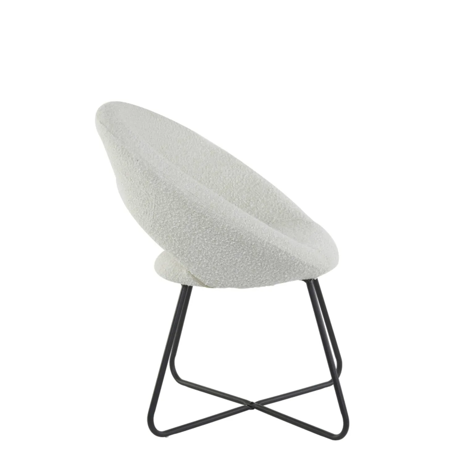 Antony Chair - Bouclé Black/Bouclé Cream/Velvet Shiny Gold Finish