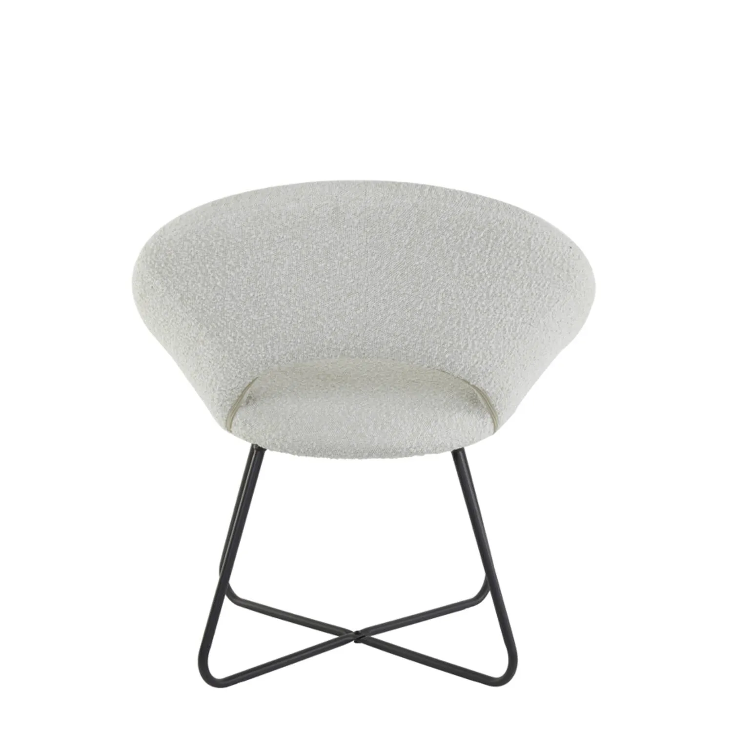 Antony Chair - Bouclé Black/Bouclé Cream/Velvet Shiny Gold Finish