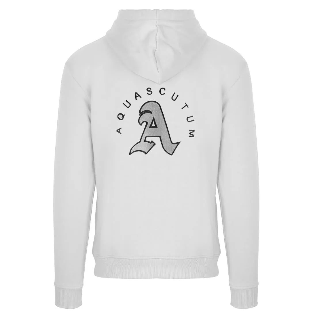 Aquascutum Monotone Aldis Emblem Logo White Hoodie
