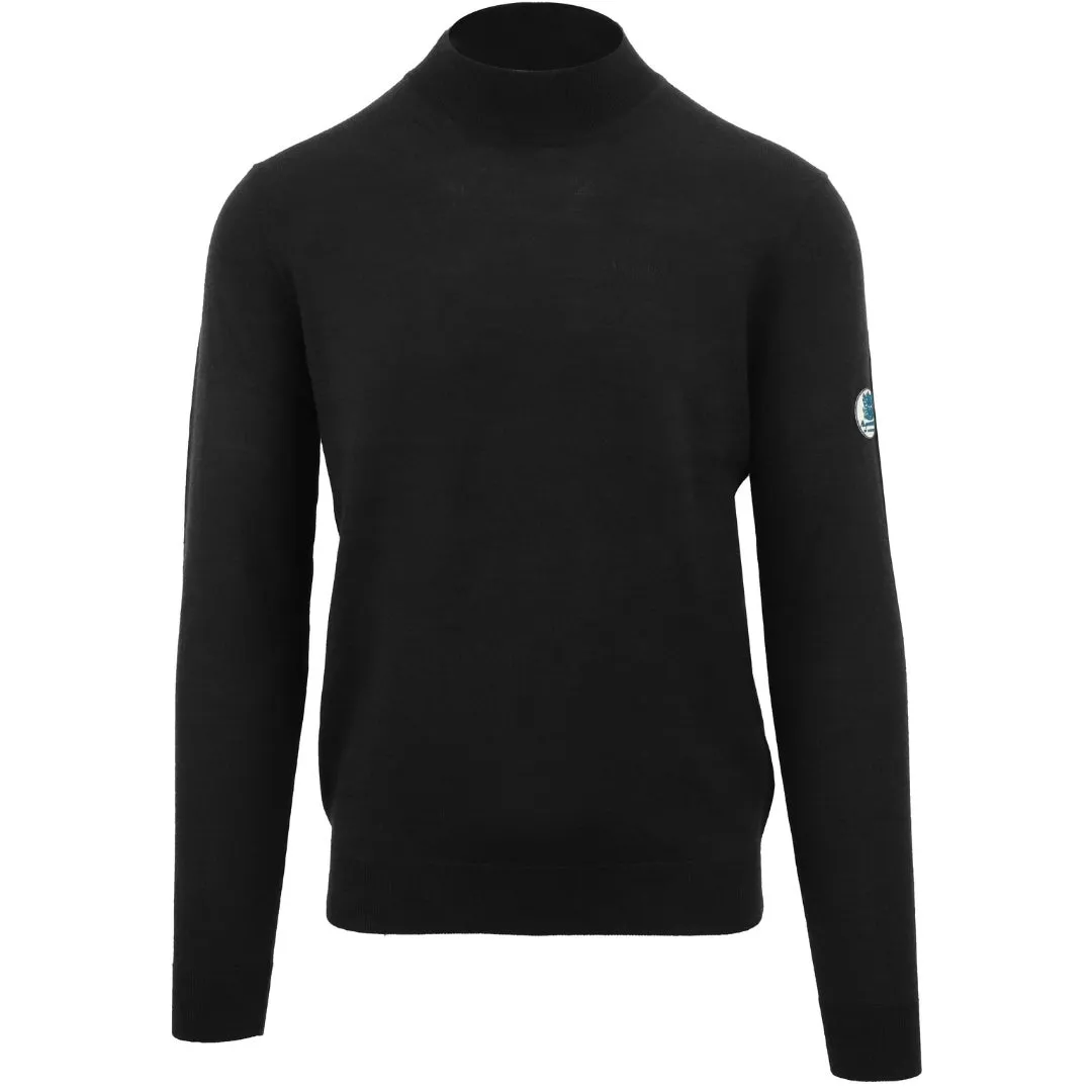 Aquascutum Plain Funnel Neck Black Jumper