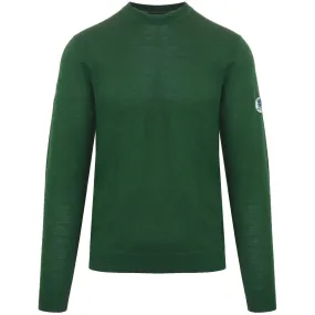 Aquascutum Plain Round Neck Green Jumper