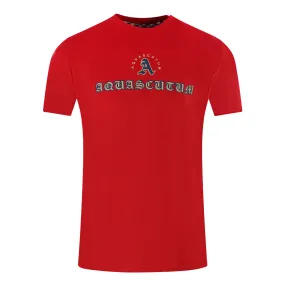 Aquascutum Script Logo Red T-Shirt