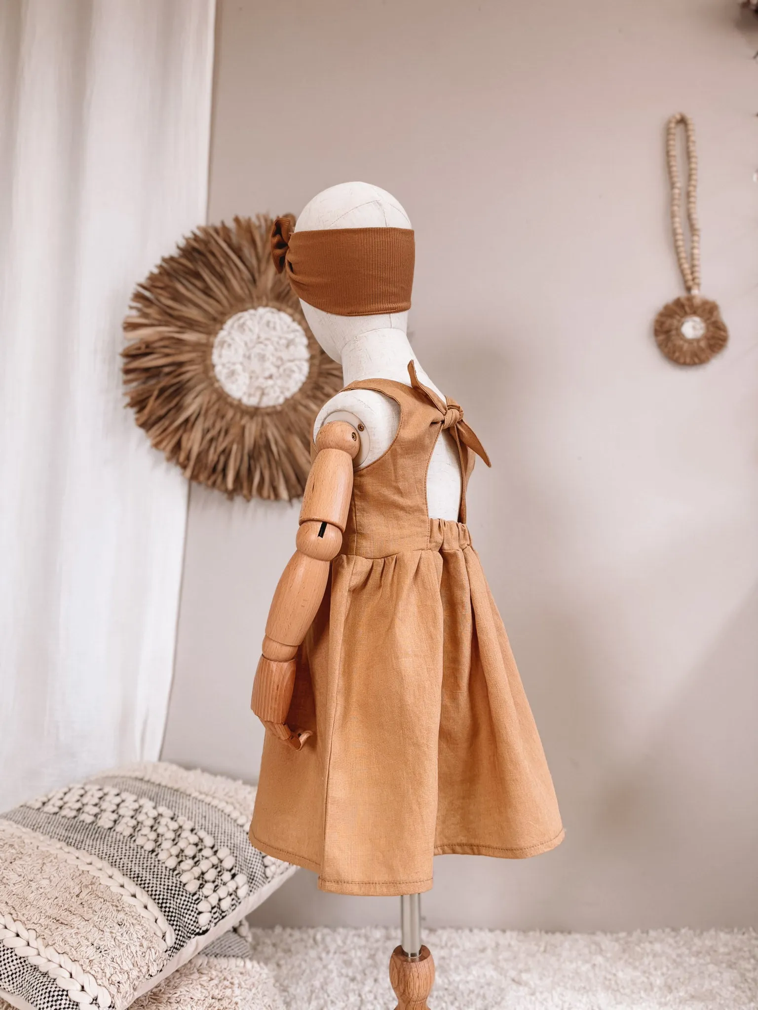Arabella baby dress / linen - cinnamon