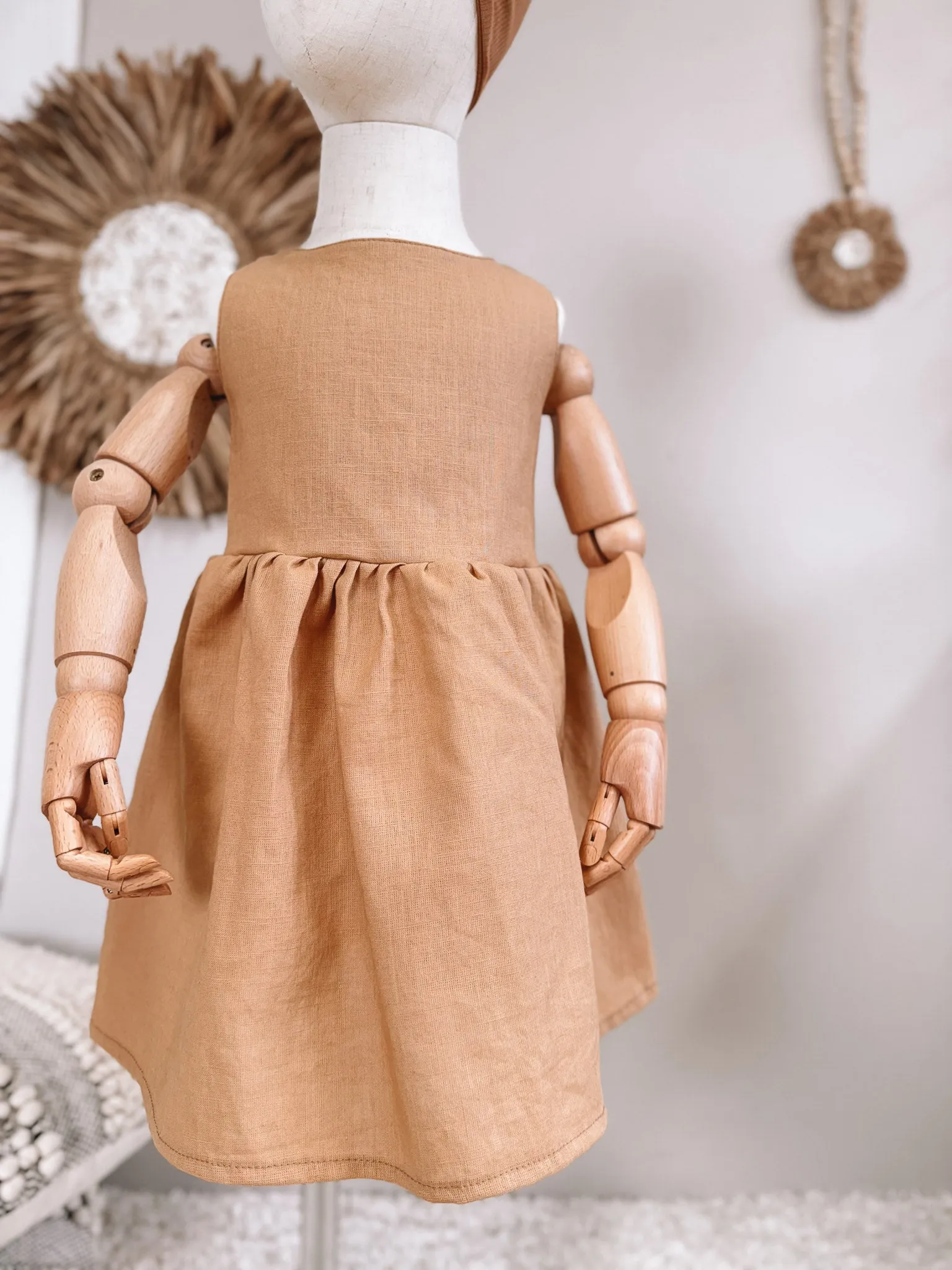Arabella baby dress / linen - cinnamon