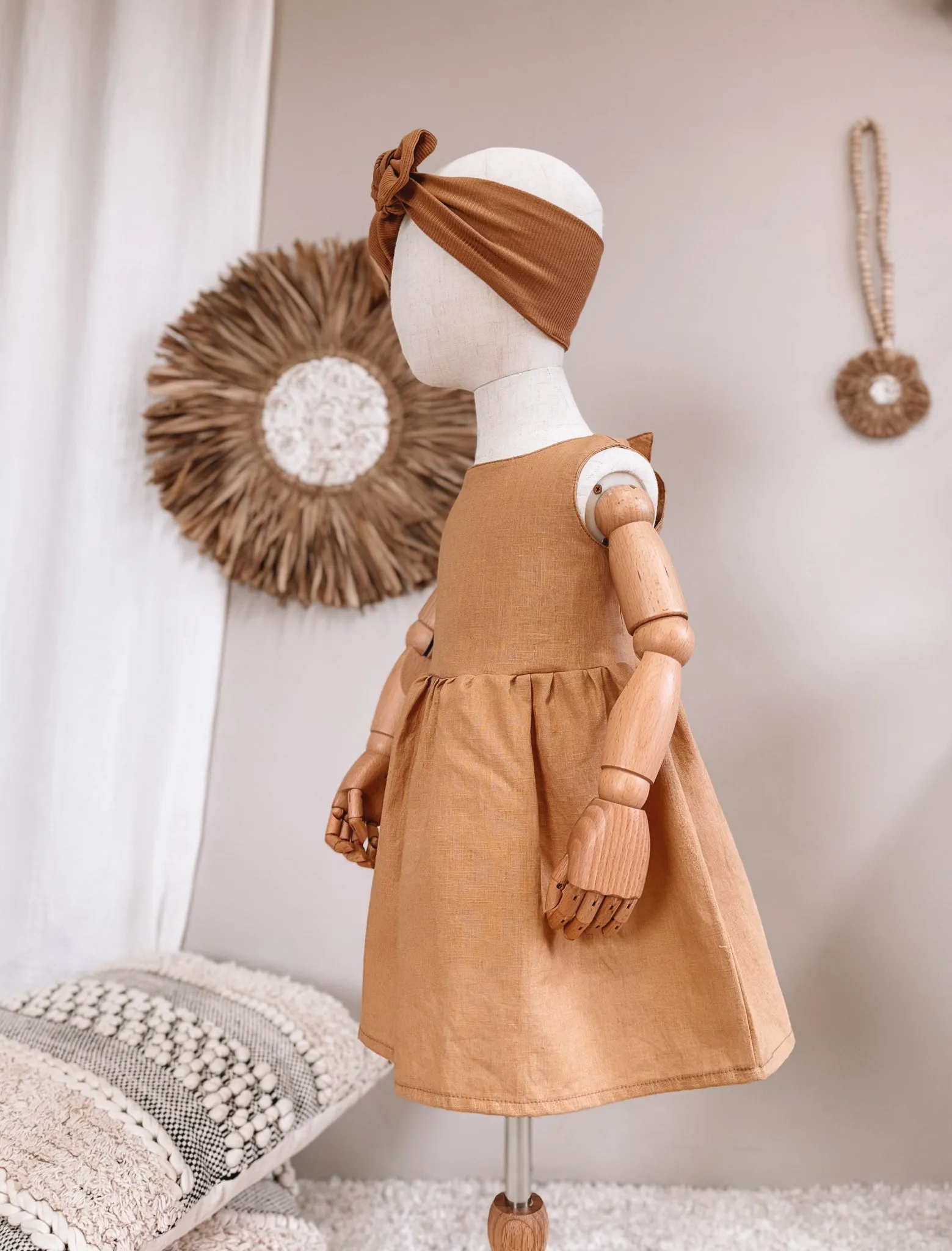 Arabella baby dress / linen - cinnamon