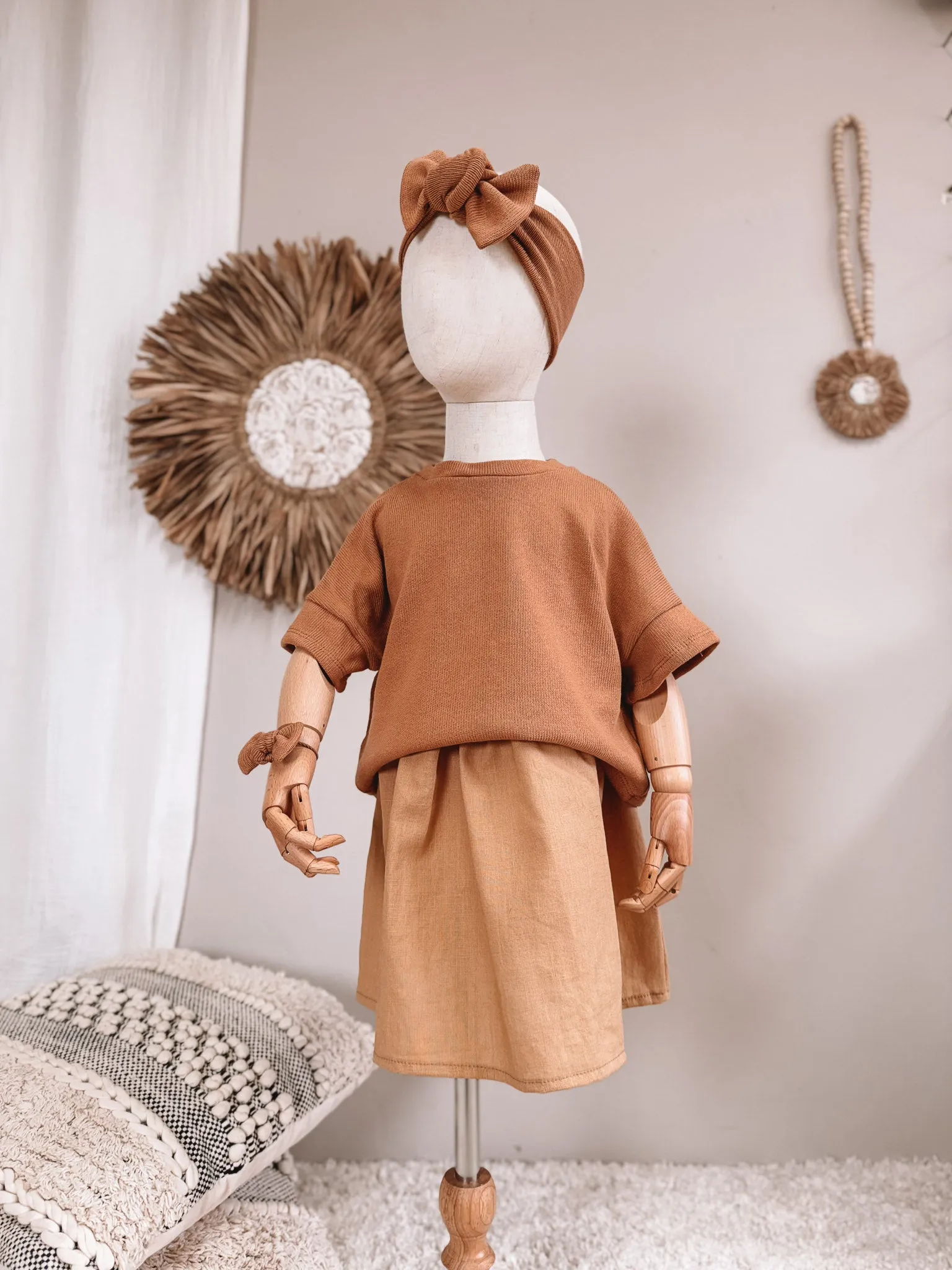 Arabella baby dress / linen - cinnamon
