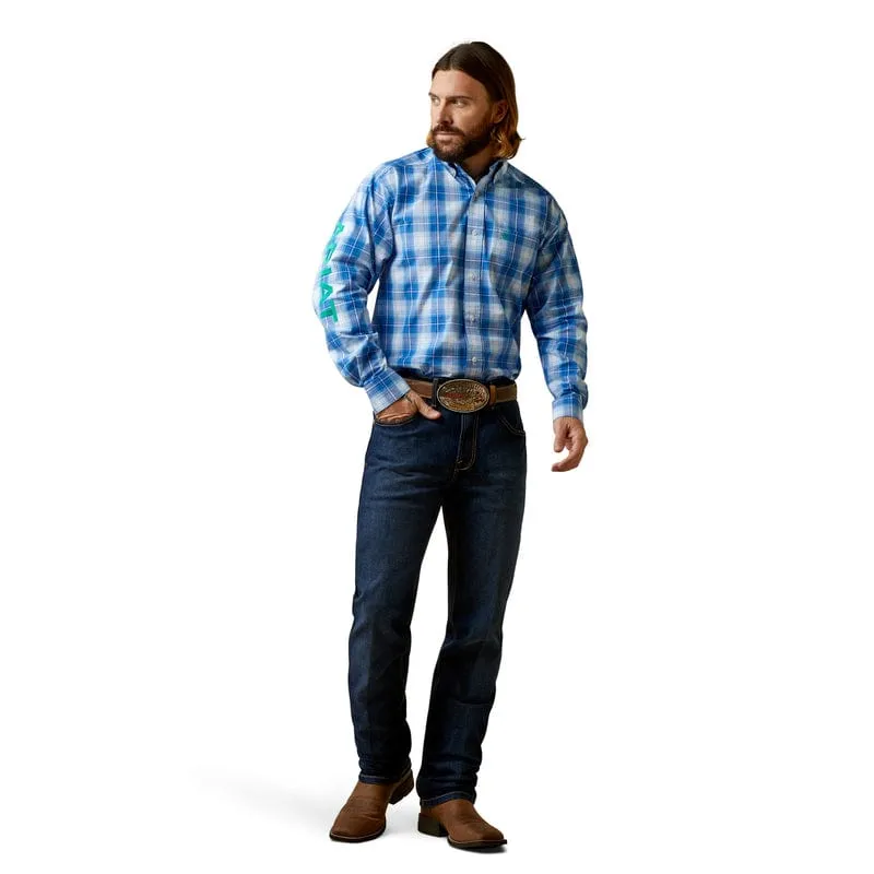 Ariat Men's Pro Series Team Daxton Blue Classic Fit Long Sleeve Shirt 10045063