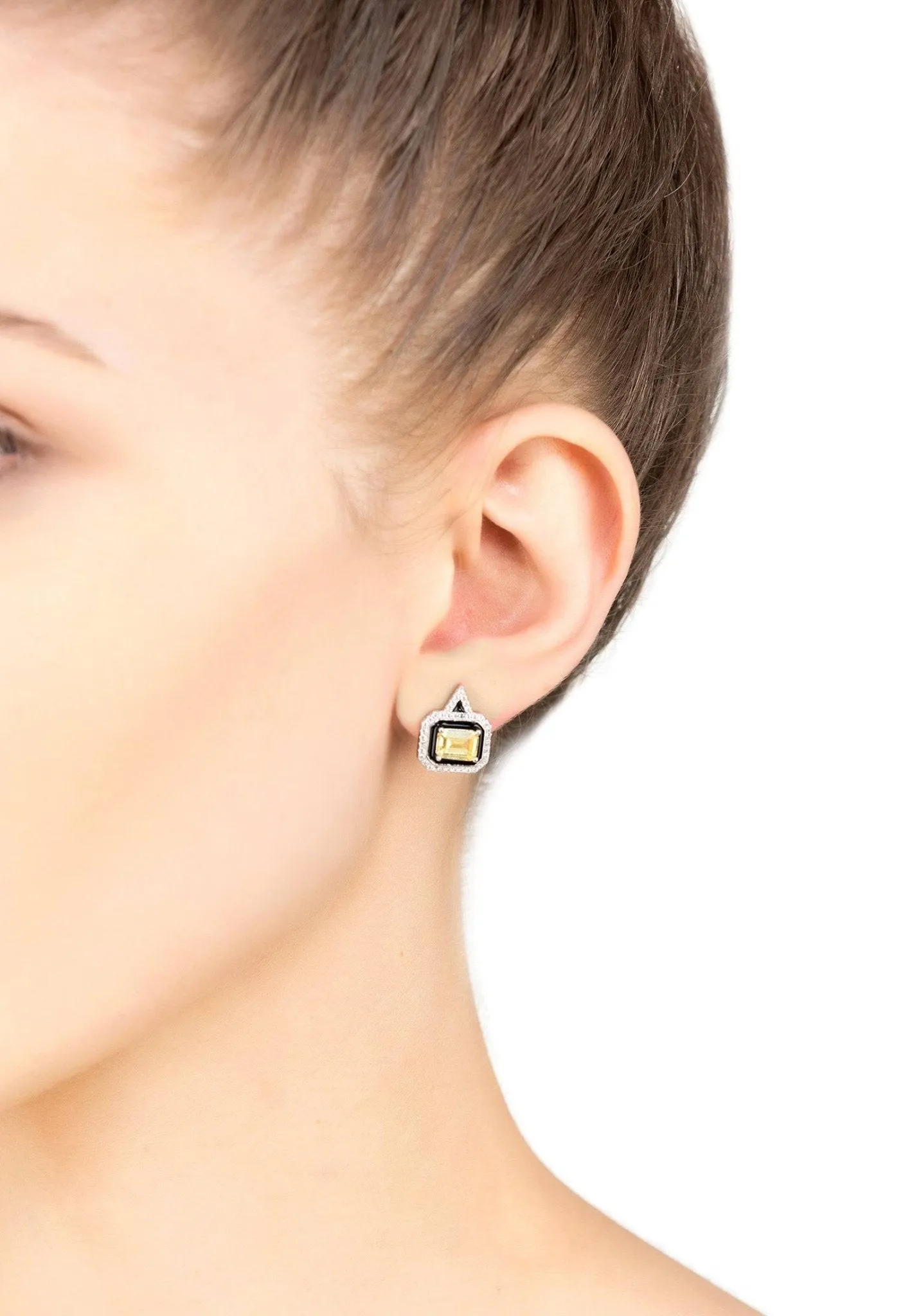 Art Deco Stud Earrings Silver