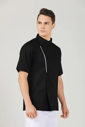 Basil Black Chef Jacket, Short Sleeve