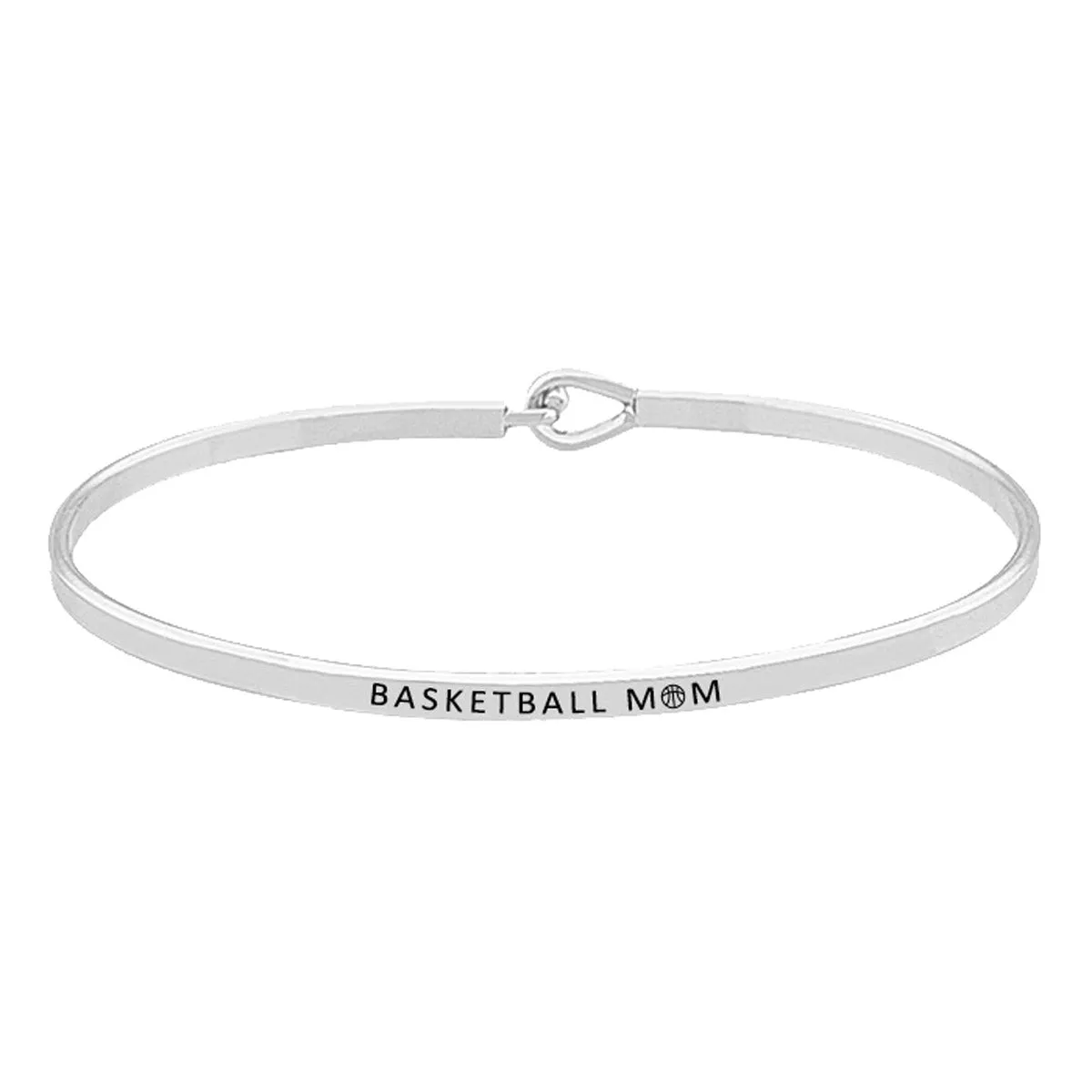 Basketball Mom Brass Thin Metal Hook Bracelet