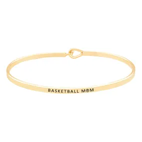 Basketball Mom Brass Thin Metal Hook Bracelet