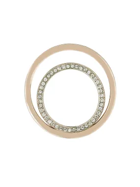 Big Round Double Ring Shiny Gold Diamond Buckle