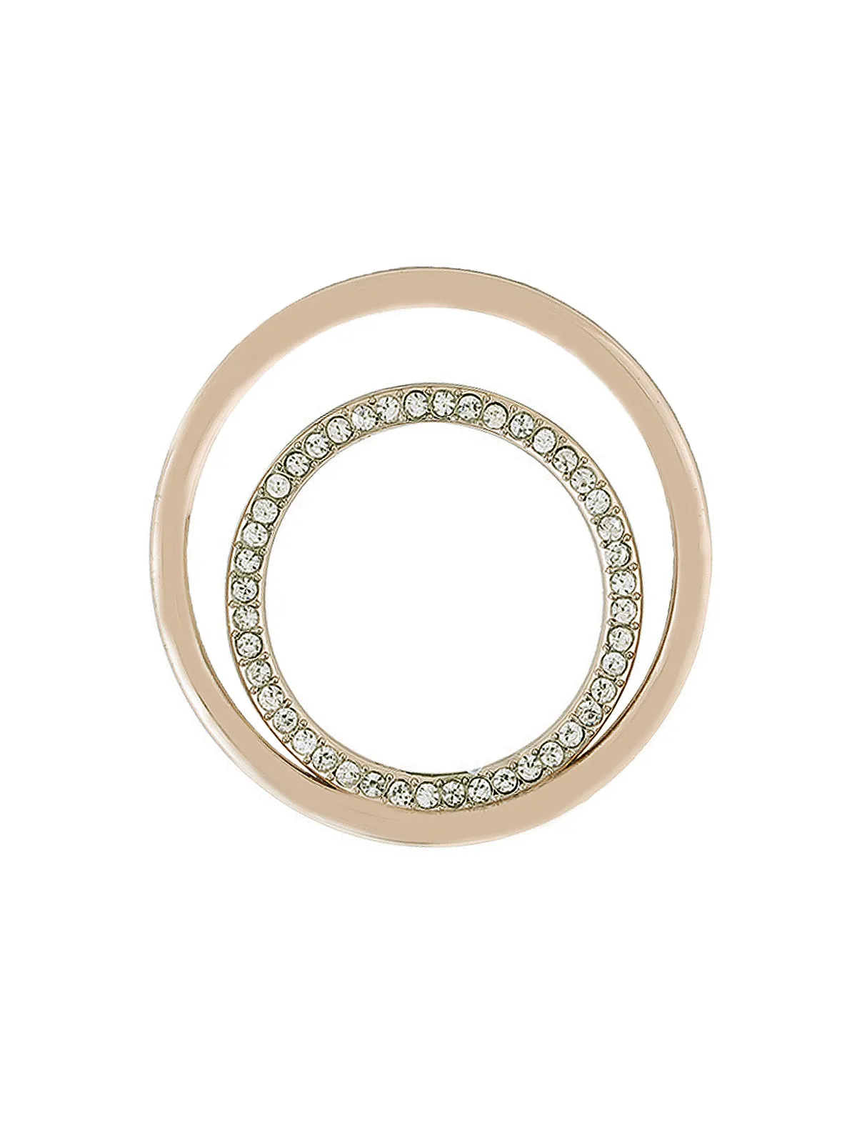Big Round Double Ring Shiny Gold Diamond Buckle