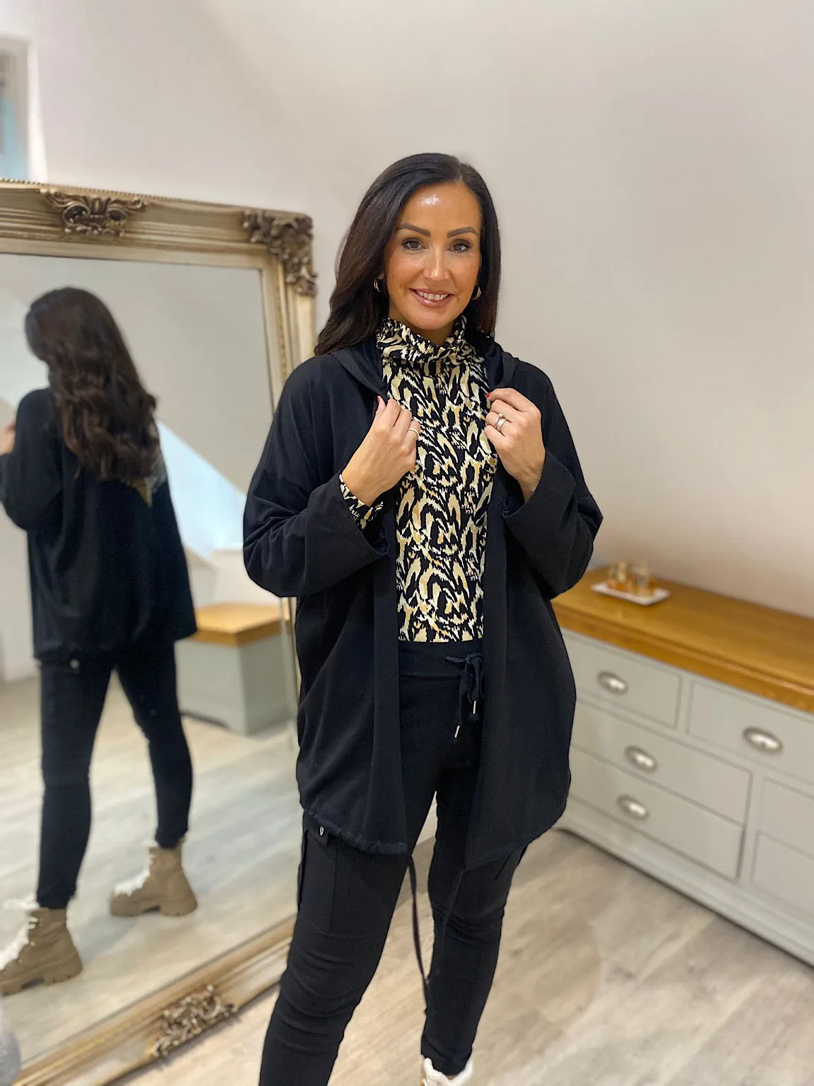 Black Embellished Animal Heart Jacket Margo