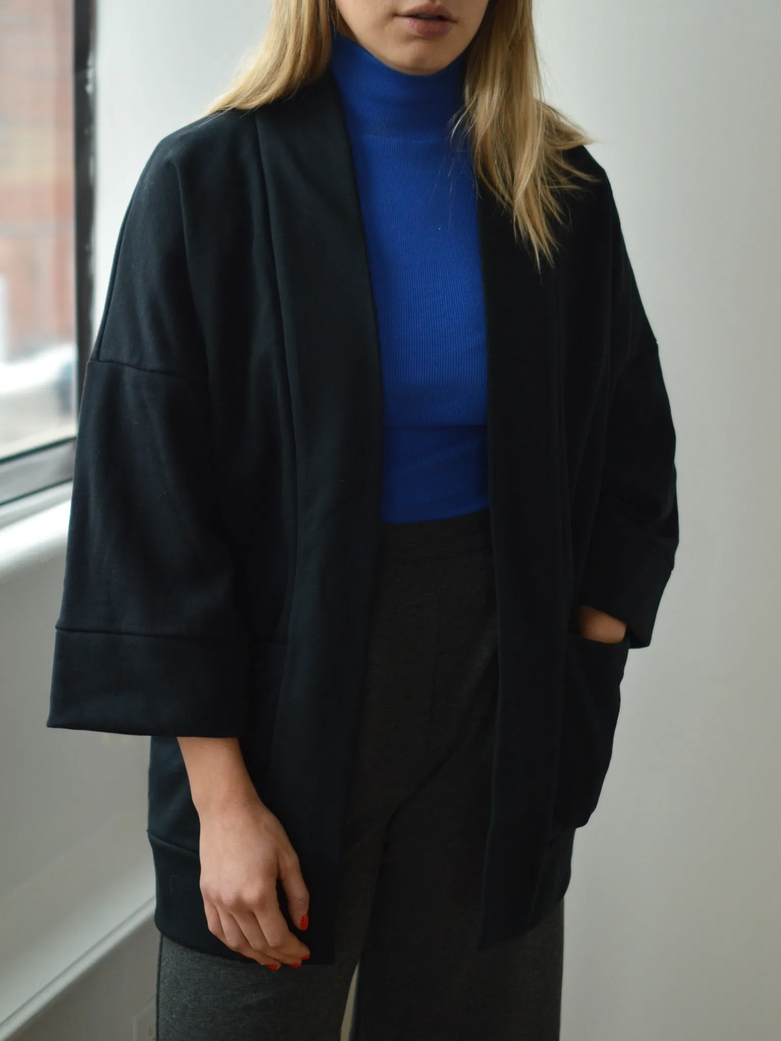 BLOOM black kimono inspired overpiece