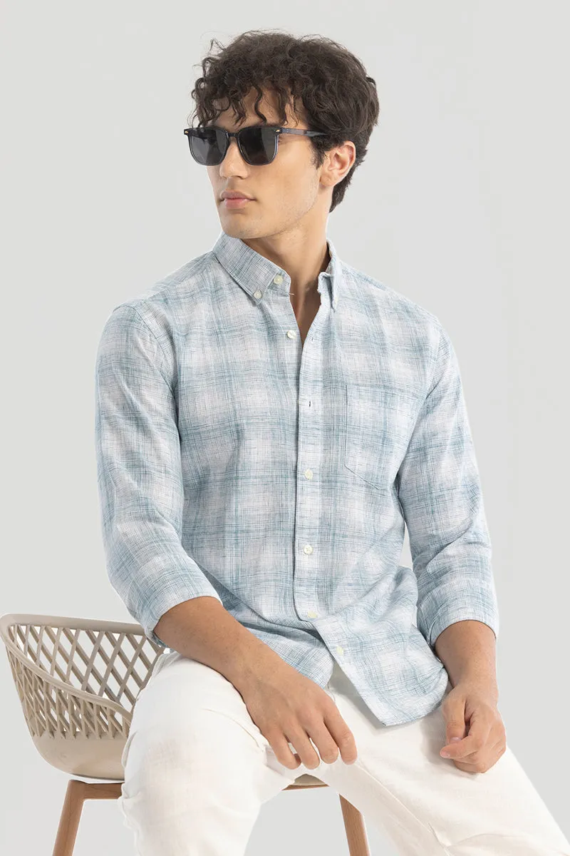 Blue Checks Linen Blend Shirt