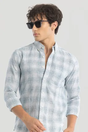 Blue Checks Linen Blend Shirt