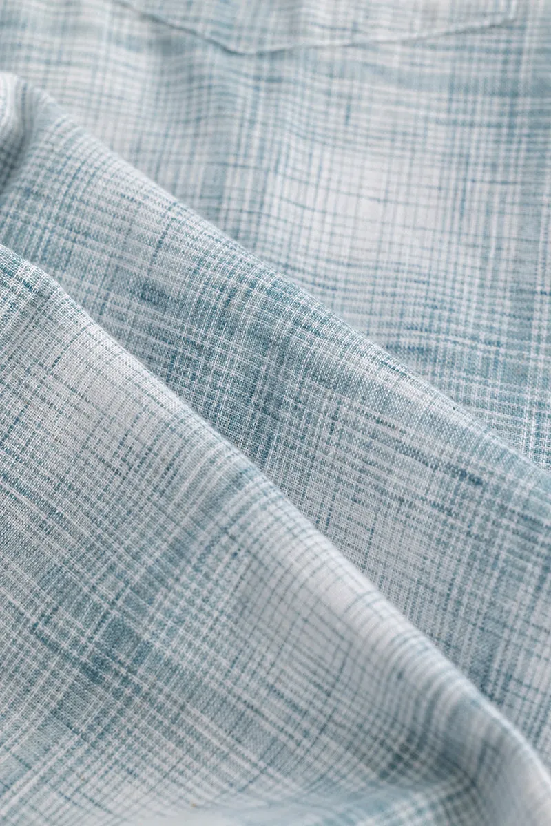 Blue Checks Linen Blend Shirt