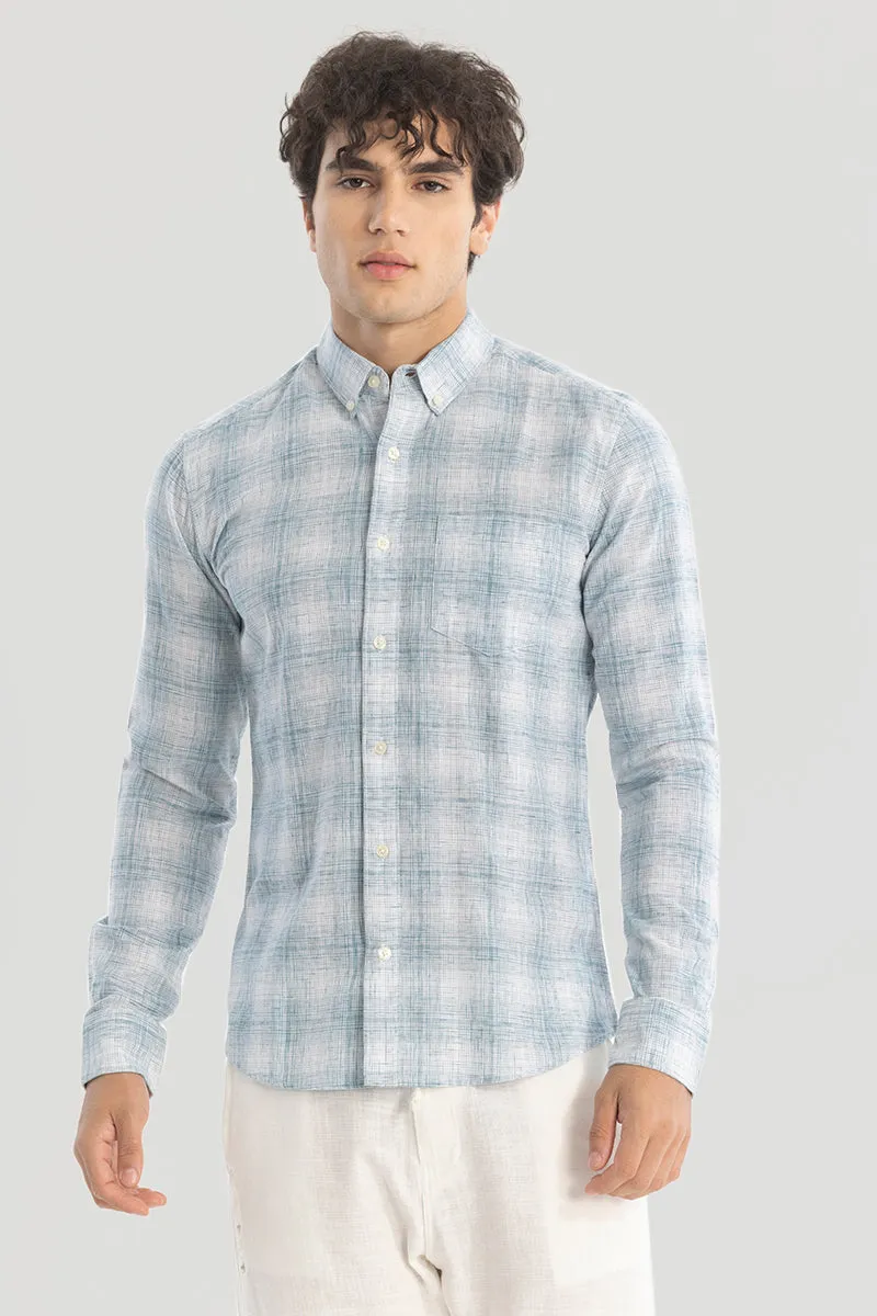 Blue Checks Linen Blend Shirt