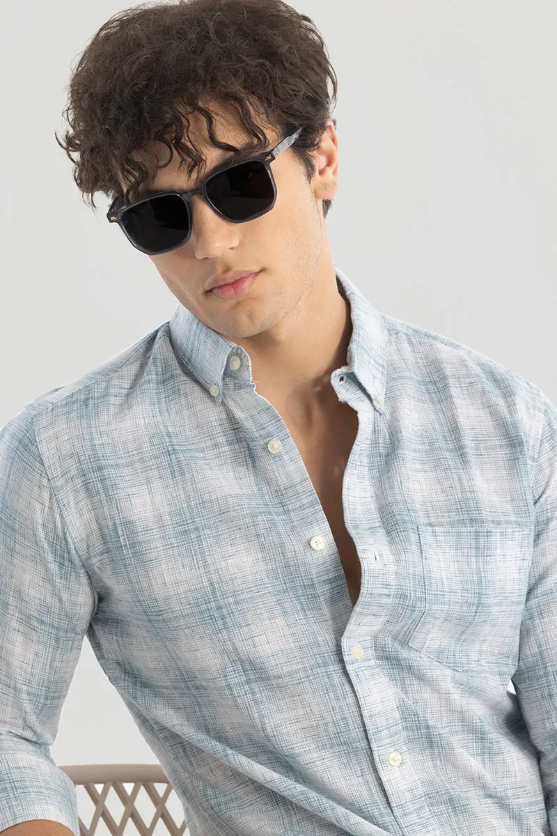 Blue Checks Linen Blend Shirt