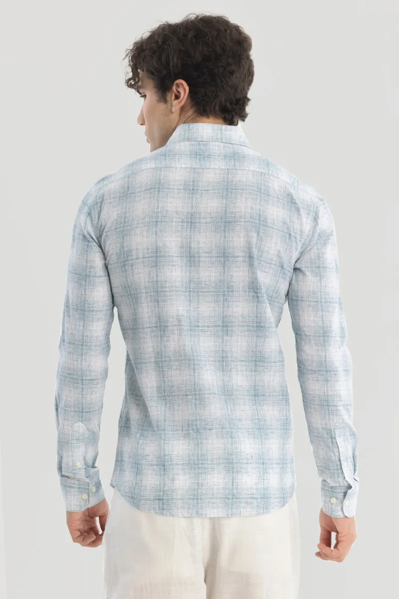 Blue Checks Linen Blend Shirt