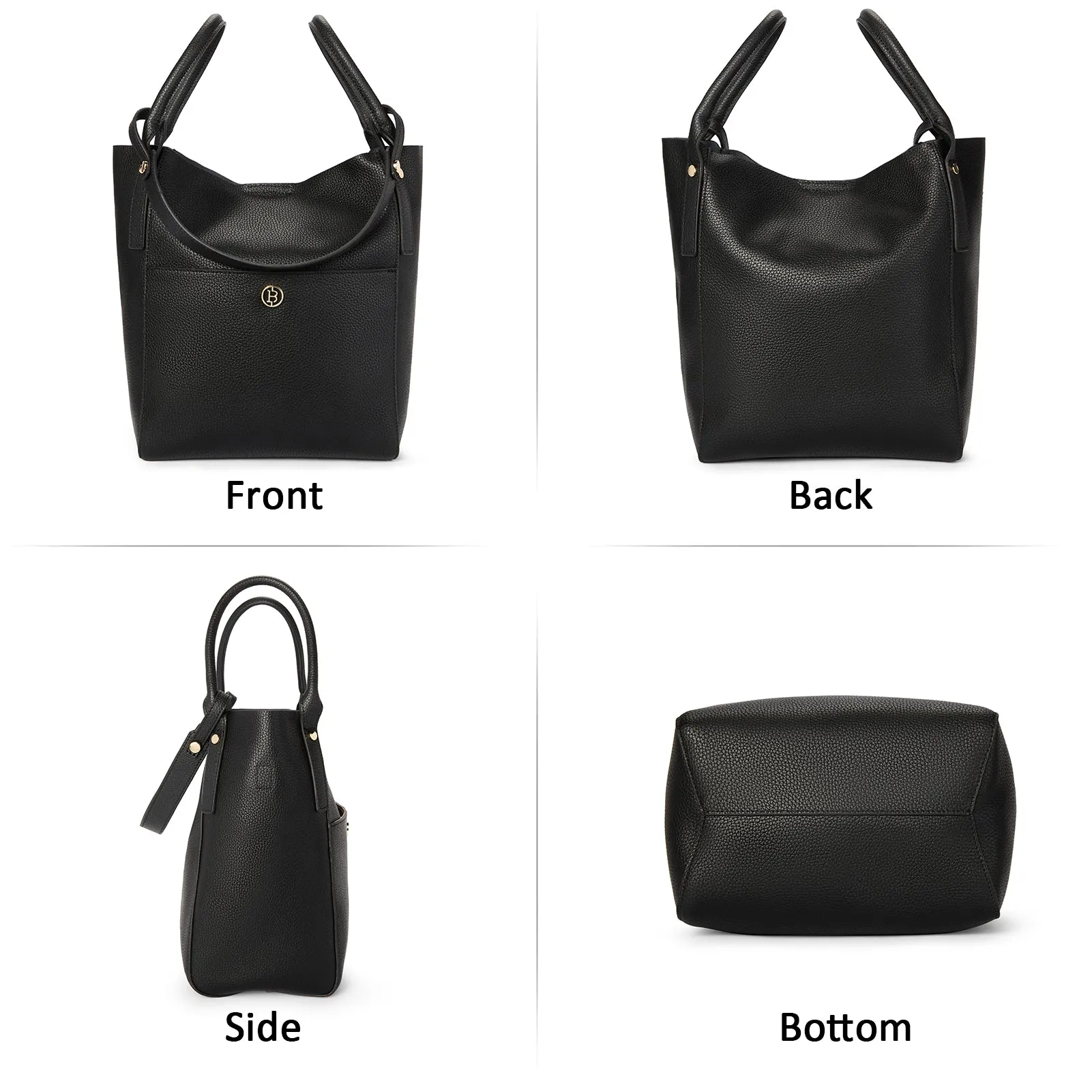 BOSTANTEN Women Handbags Leather Purses Designer Hobo Bucket Tote Bags with Zipper Pouch