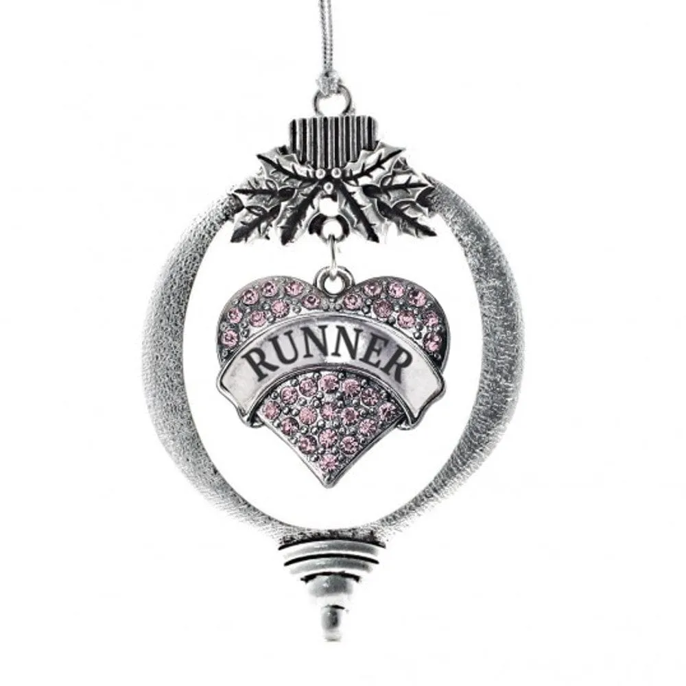 Christmas Ornament with Crystal Runner Heart charm