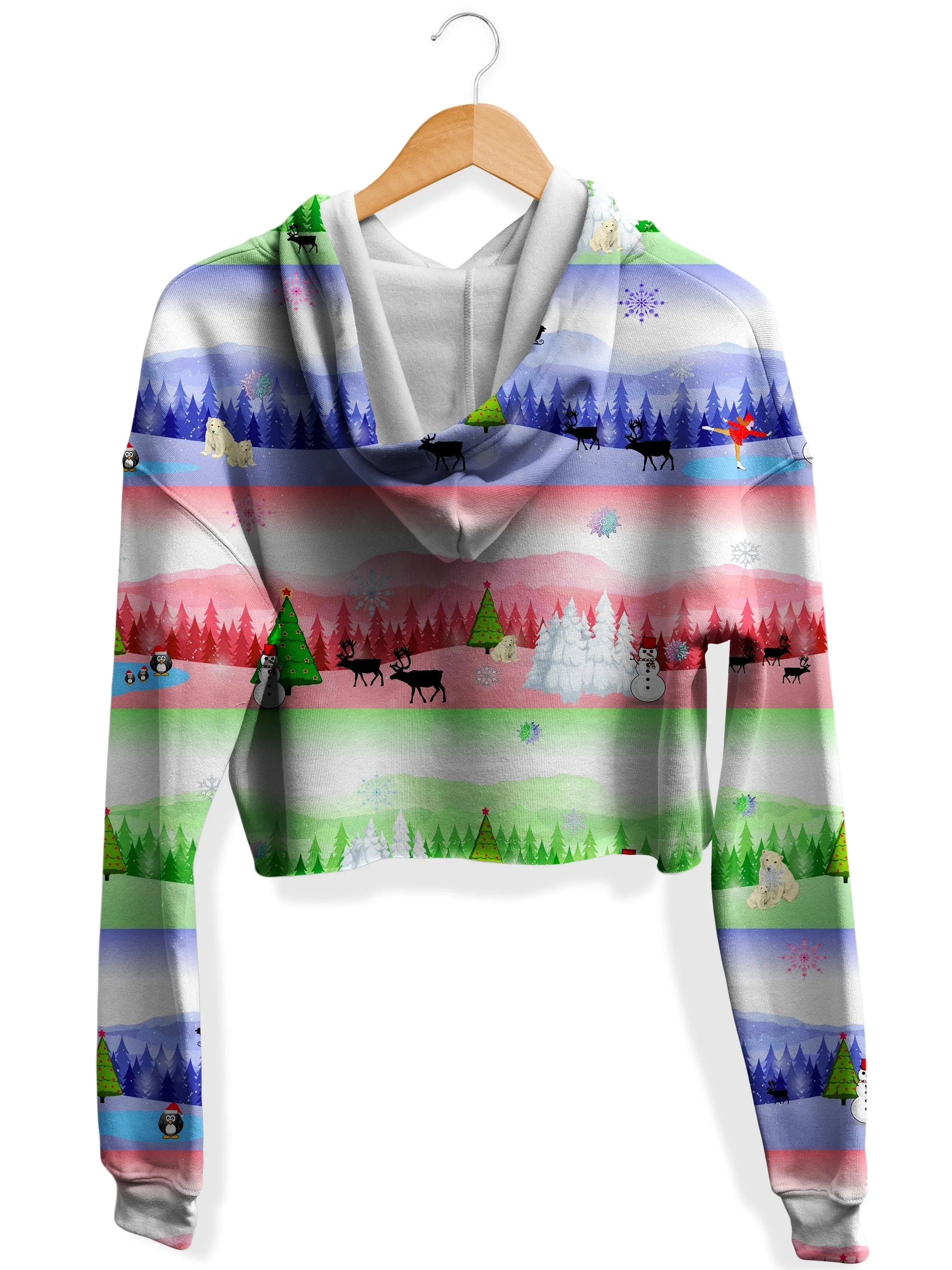 Christmas Wonderland Fleece Crop Hoodie