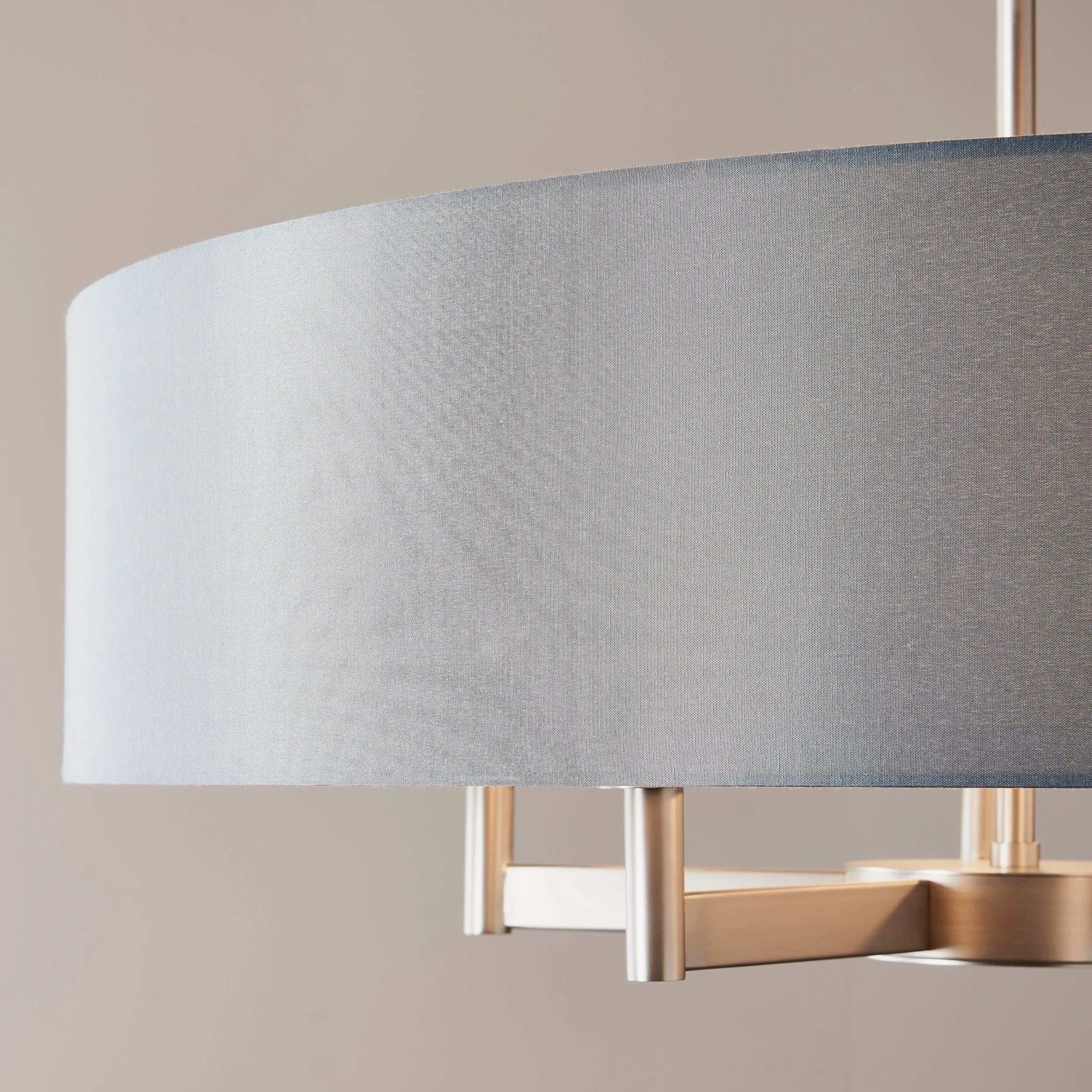 Clere 5 Light Nickel Pendant Ceiling Light - Grey Shade