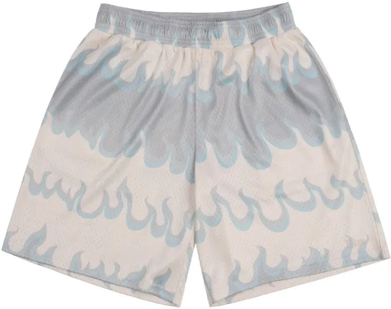 Dime Space Flame Mesh Shorts / White