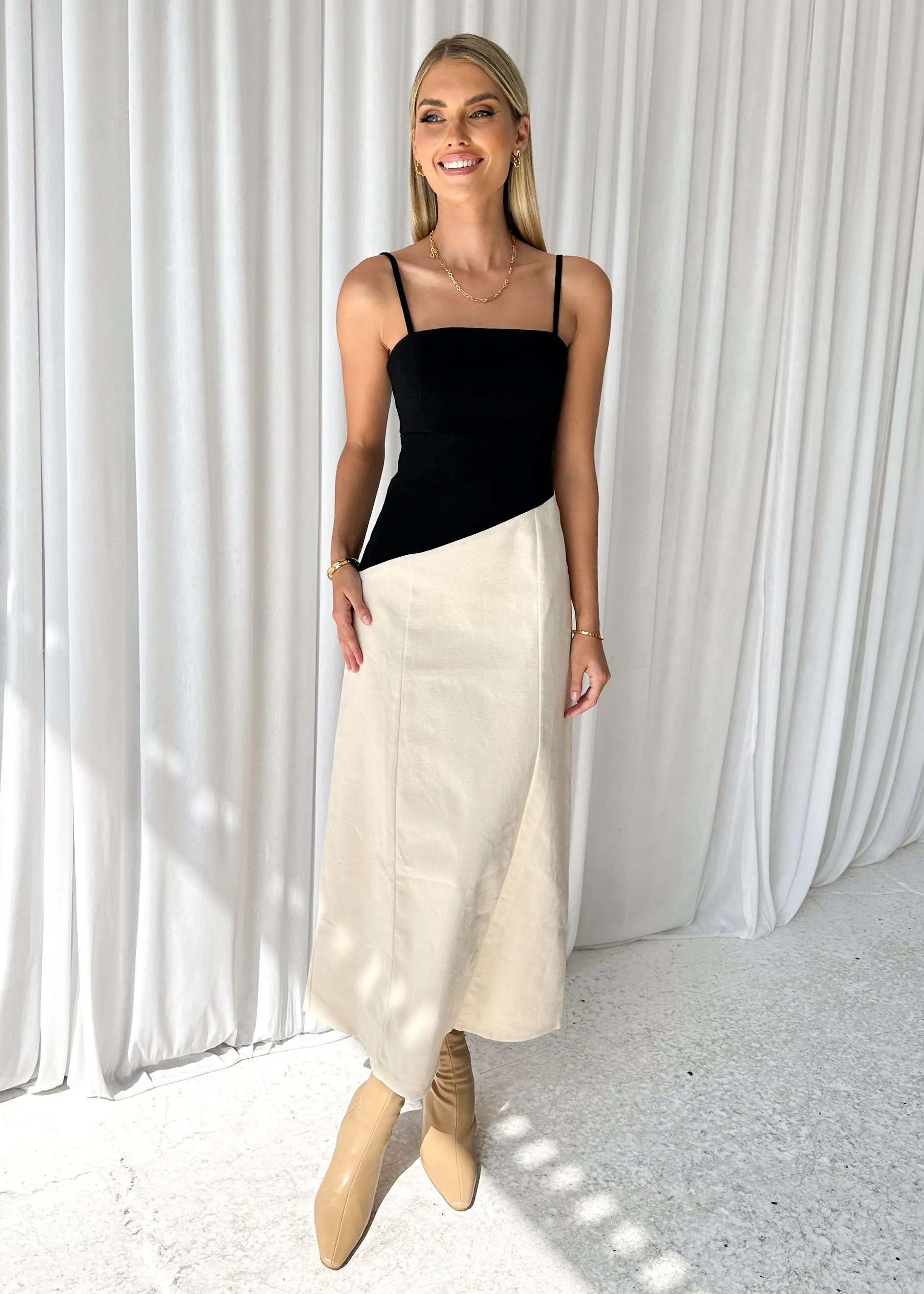 Ekrallo Maxi Dress - Black Splice