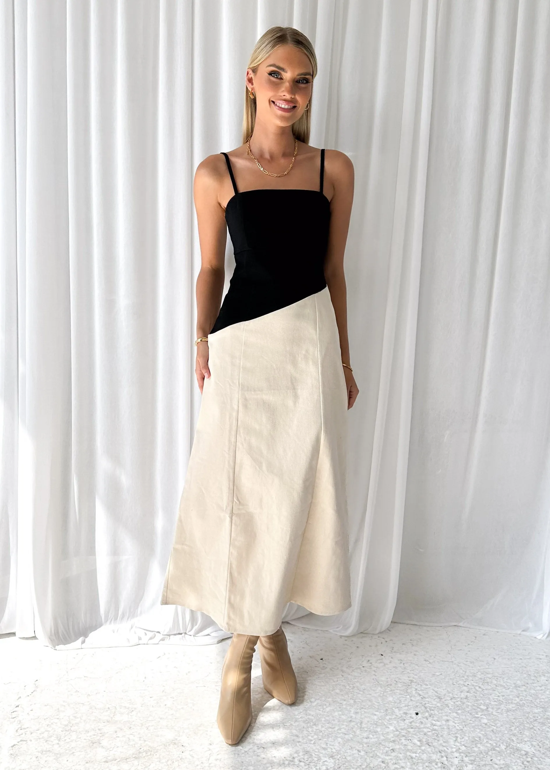 Ekrallo Maxi Dress - Black Splice
