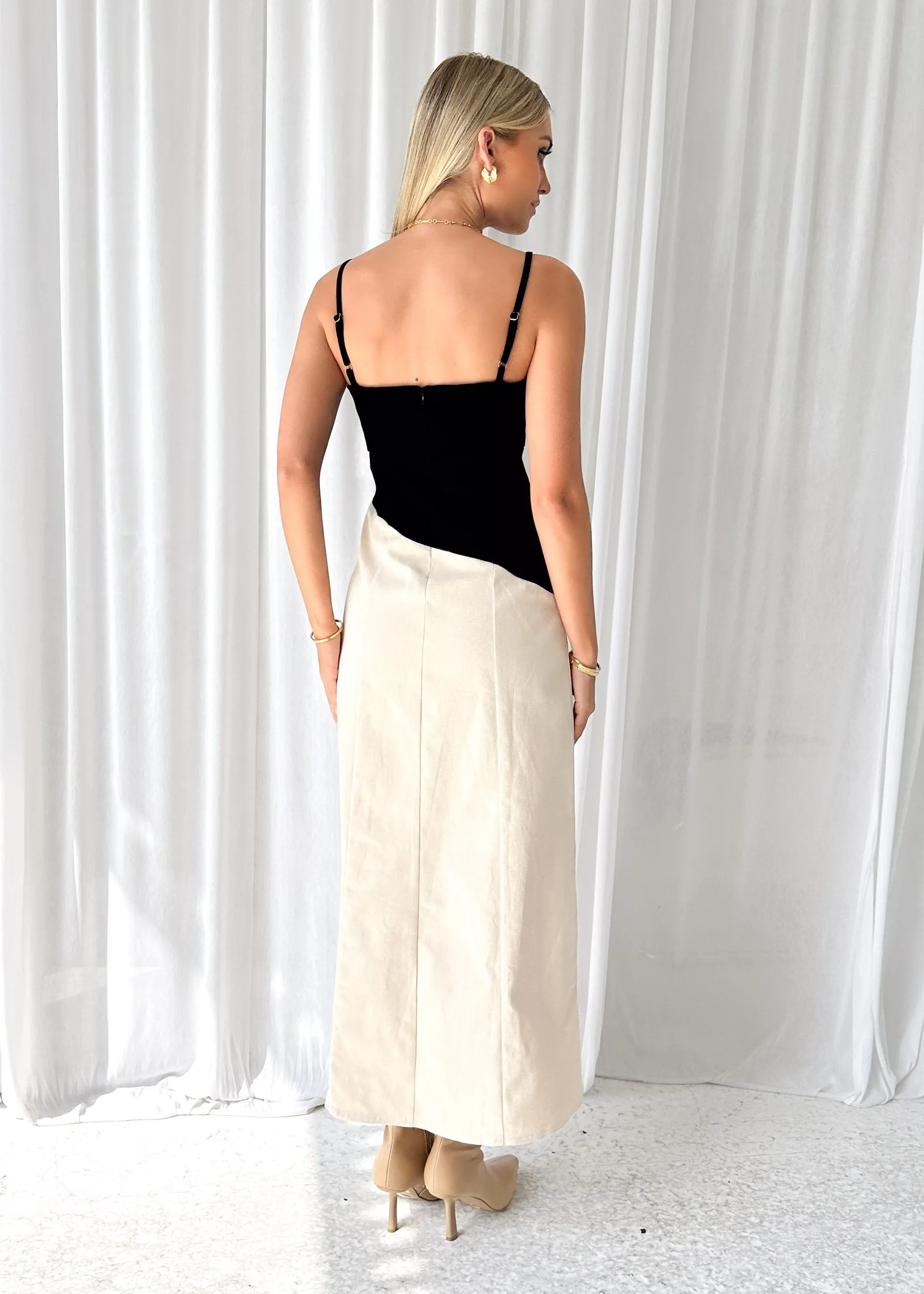 Ekrallo Maxi Dress - Black Splice