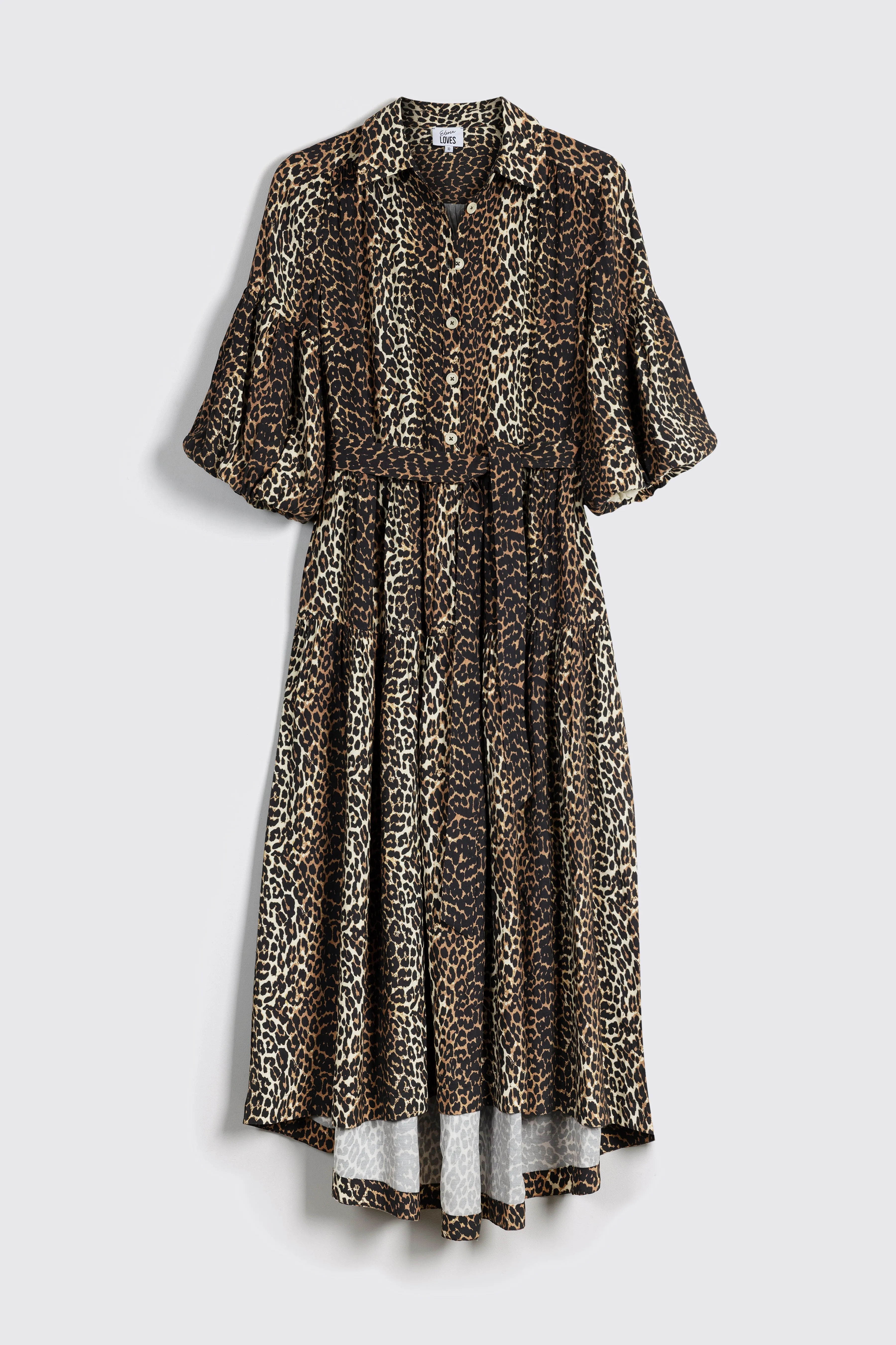 ELISE BALLOON SLEEVE DRESS (LEOPARD)