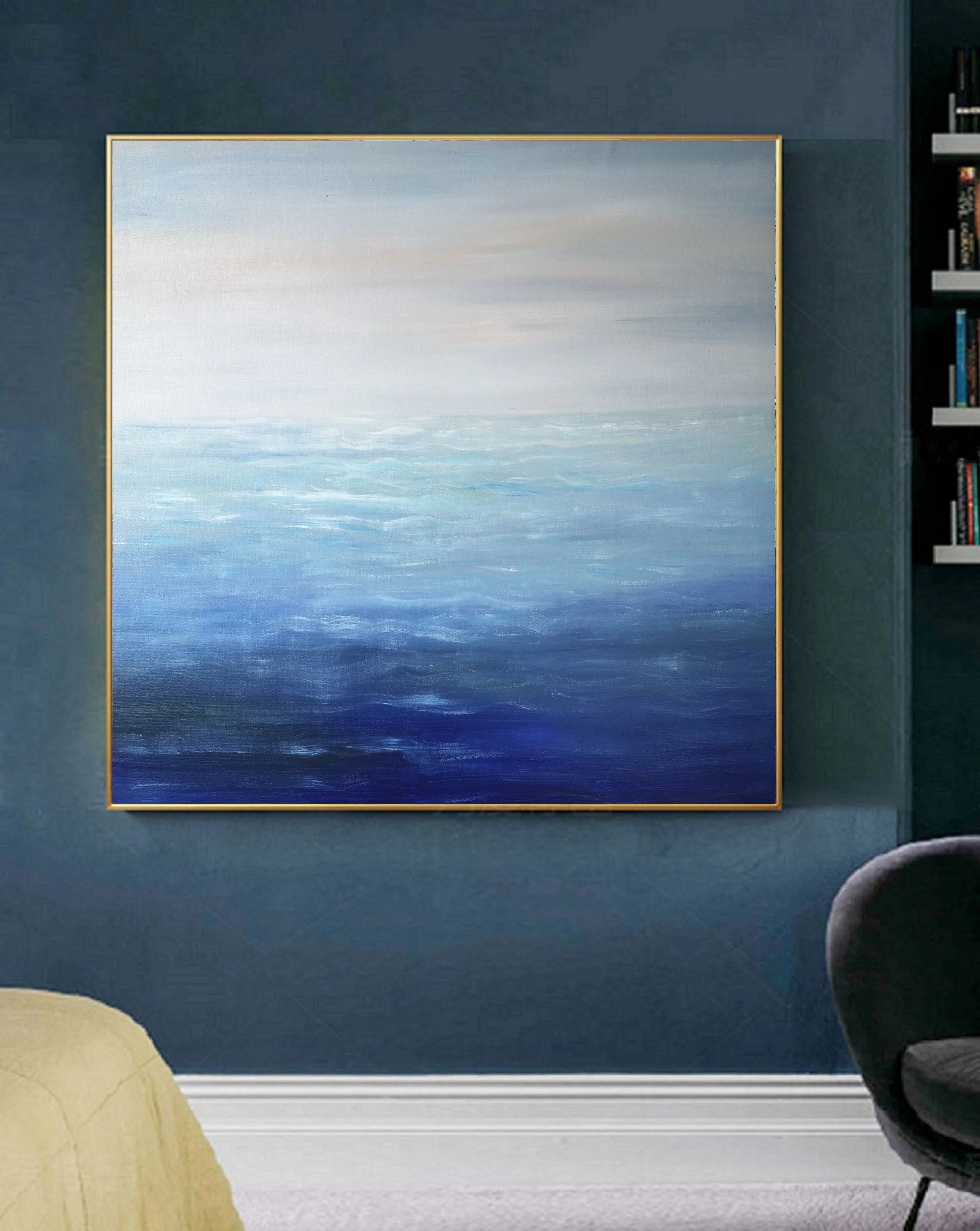 Extra Large Paintings for Sale Blue Ocean Abstract Painting Gp025