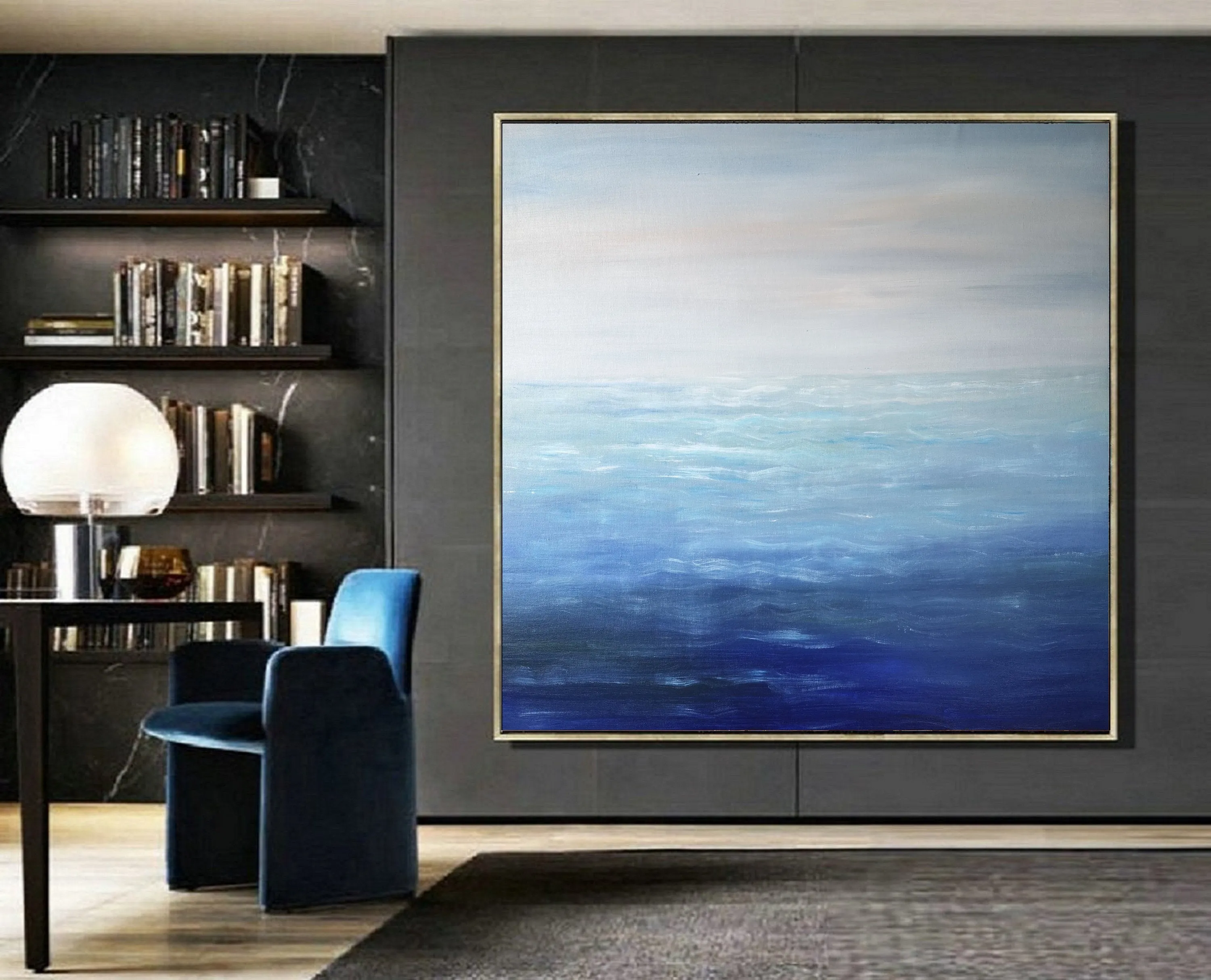 Extra Large Paintings for Sale Blue Ocean Abstract Painting Gp025